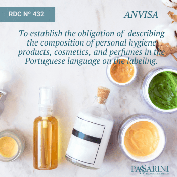 Anvisa - To Estabilish the obligation of describing the composition of personal hygiene products, cosmetics, and perfumes int the portuguese language on the labeling