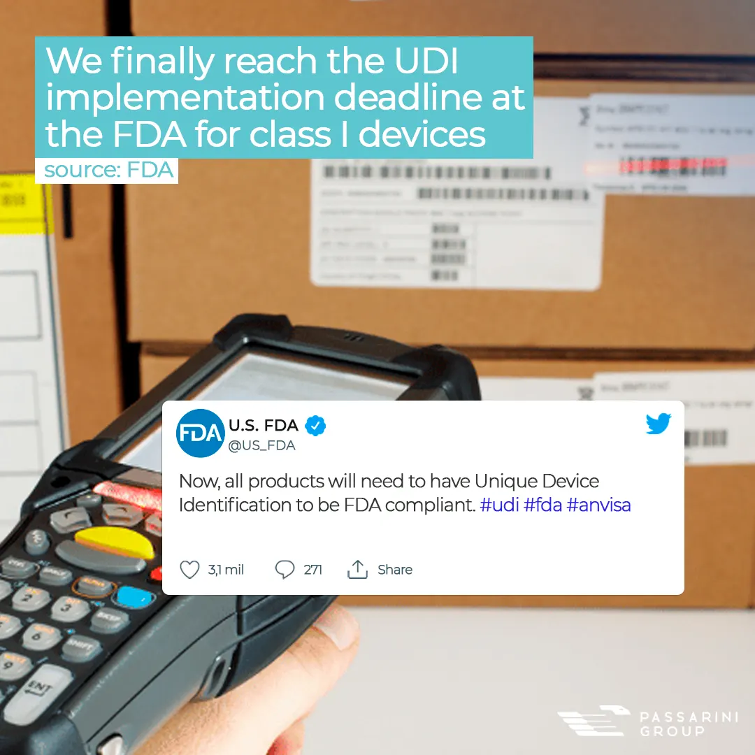 UDI Implementation Deadline for Class I Devices