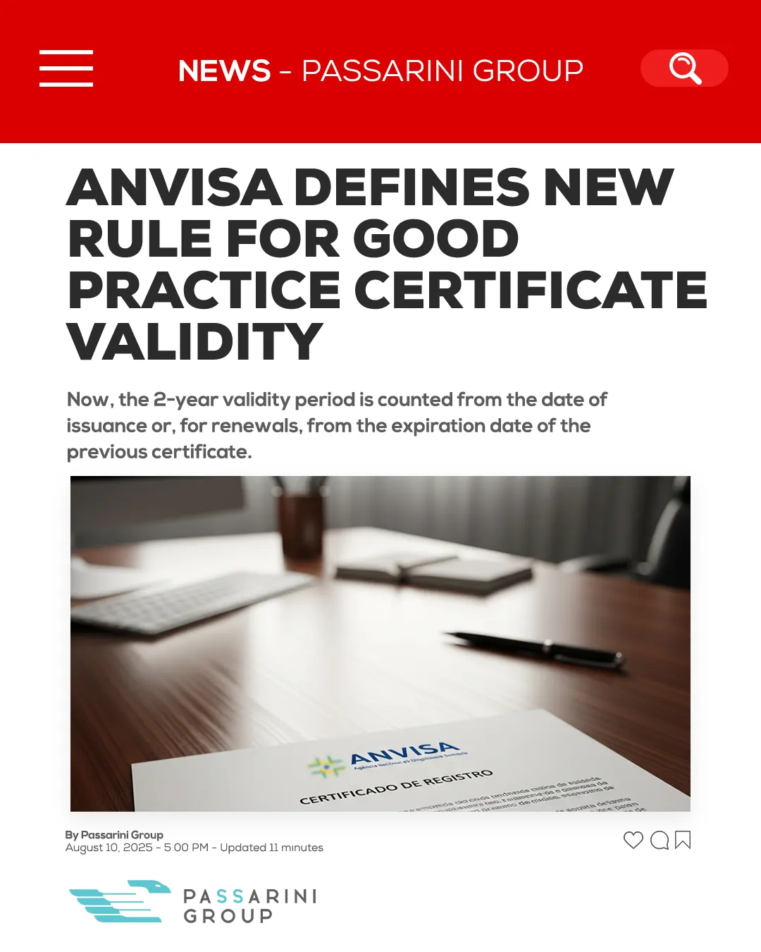 ANVISA Sets New Rule for Good Practice Certificate Validity