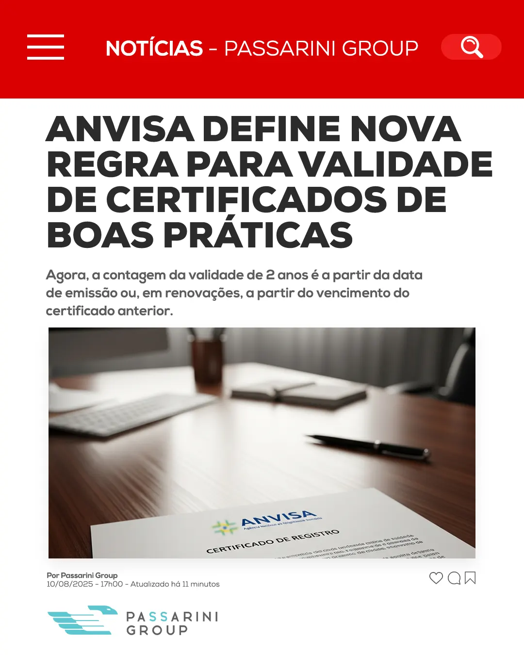ANVISA muda validade de Certificados de Boas Práticas