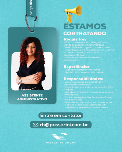 Vaga Assistente Administrativo